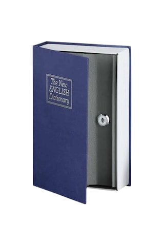 Kilitli - 871 - Gizli Kasa Sözlük Kumbara Kitap Sözlük - Csmo-tex - Görünümlü 18cm Lacivert