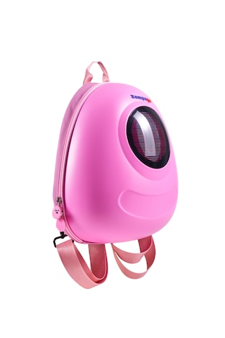 Zampago Led Big Eyes Akıllı Çocuk Sırt Çantası Sert Kasa, Usb Şarj Girişli Pembe