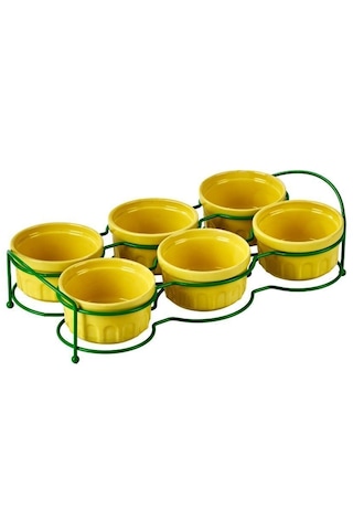 Edora Home Yeşil Altı Bölmeli Çerezlik İkram Seti Metal Paslanmaz