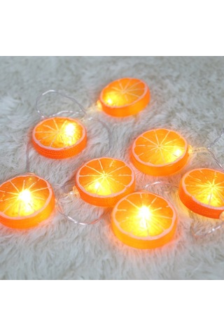 3m Limon Dilimi Usb Tak Romantik Led Dize Tatil Işık, 20 Led Genç Tarzı Sıcak Peri Dekoratif Lamba Noel, Düğün, Yatak Odası Turuncu Diğer