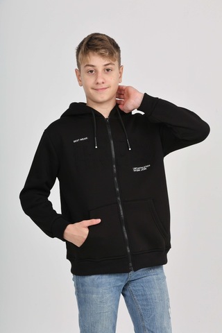 Toontoy Erkek Çocuk Luxury Baskılı Hırka Siyah