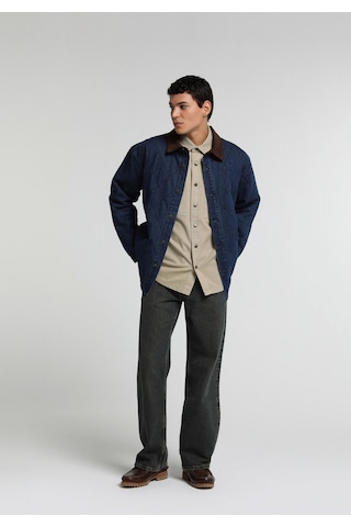 Colin's Colins Oversize Fit Düğmeli Astarlı Erkek Dark İndigo Denim Ceket Cl1082649 Q1.v1 Dn44496