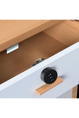 Trendooze Homyl Dolap Kod Kilidi Siyah Yuvarlak 39x39mm, Anahtarsız Kilit