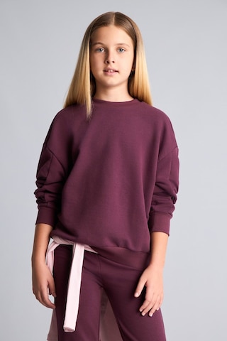Defacto Bisiklet Yaka Sweatshirt Ve Nervürlü Pantolon 2li Takım Kız Çocuk I3868a826aupr217 Mor-pr217