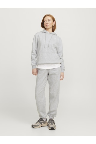 Jack & Jones Kadin Gögüs Minimal Baskili Sweatshirt - Abbie - 12223961 Light Grey Melange