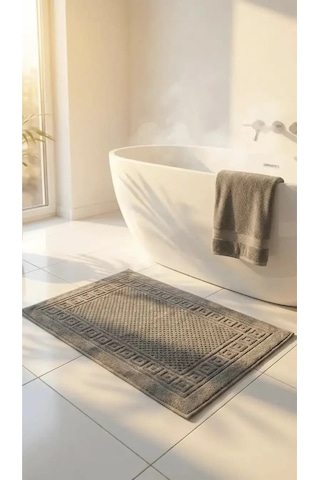 %100 Pamuk 2'li Antrasit Banyo Paspas Seti 2x50 70cm Diğer