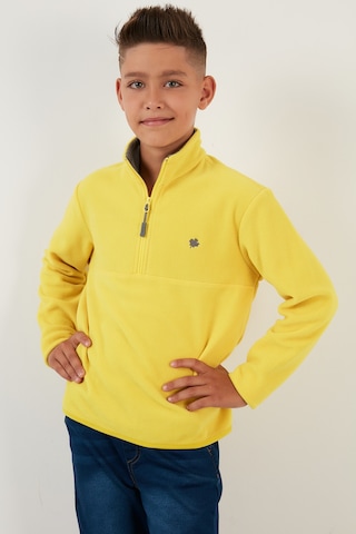 Lela Yumuşak Dokulu Fermuarlı Dik Yaka Şardonlu 2'Li Paket Çocuk Polar 5905002S2 Fıstık Yeşil-Sarı