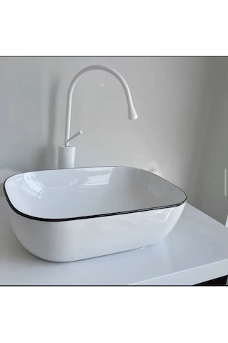 İsaoğlu Yapı Çanak Lavabo Bataryası Mat Beyaz Lavabo Musluğu Drop Design Armatür Beyaz Musluk Beyaz