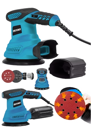 Steiner 700w 6 Kademe Devir Ayarlı 125mm Toz Toplama Sistemli Eksantrik Zımpara Makinesi Mavi