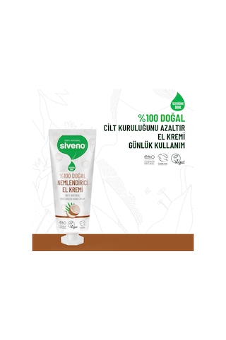 Siveno %100 Doğal El ve Vücut Kremi Hindistan Cevizi Avokado Yoğun Nemlendirici Onarıcı Vegan 50 ML