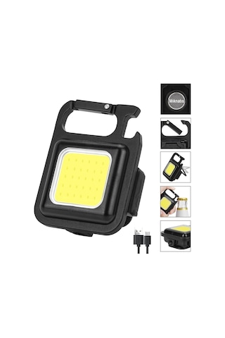 1200 Mah Mini Led, Anahtarlı El Feneri, Flash, Mıknatıslı , Su Geçirmez, Şişe Açacaklı , Şarjlı