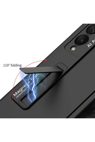 Galaxy Z Fold 3 Kılıf Zore Z-Stand Kılıf Siyah