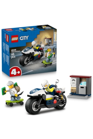 LEGO® City Polis Motosikleti Takibi 60455 - 4 Yaş ve Üzeri Çocuklar için Yaratıcı Oyuncak Yapım Seti (65 Parça)