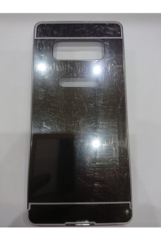 Samsung Uyumlu Note 8 Android Cep Telefon Metal Çerçeve Ayna Kapak Siyah