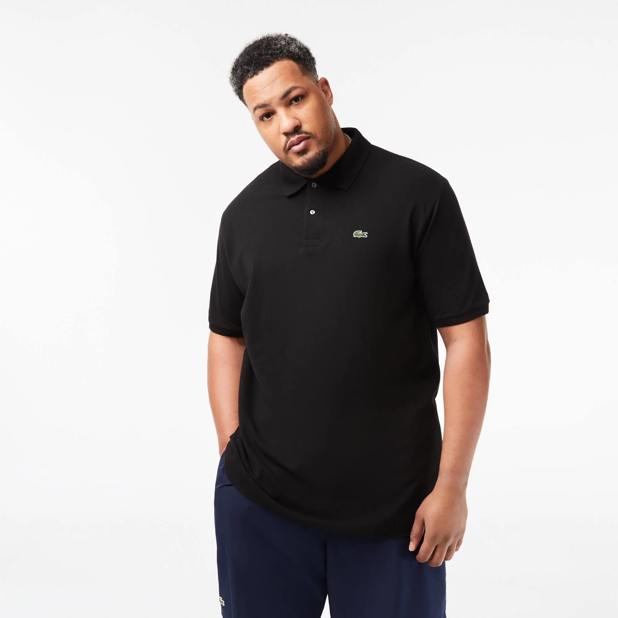 Lacoste Geniş Beden Erkek Polo T-shirt Siyah