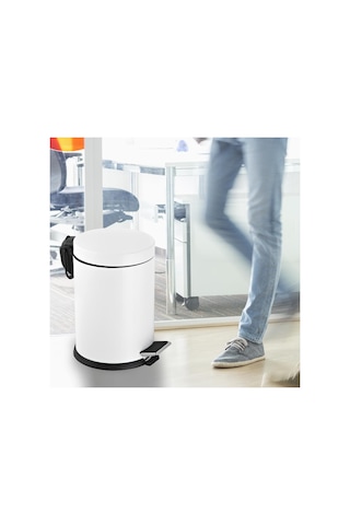 Foreca Pedallı Çöp Kovası Beyaz 5 L Beyaz