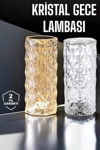 Hubrendy Tekno Gece Lambası Kristal Lamba Dokunmatik Şarjlı Hediyelik 17092623
