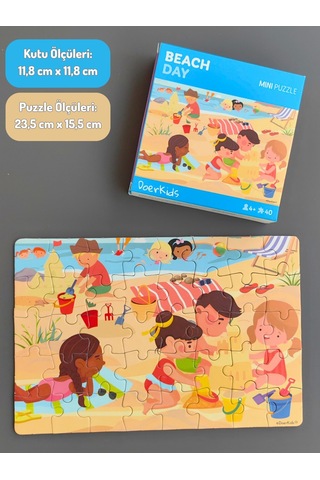 Doerkids Çocuklar Kumsalda Mini Puzzle 40 Parça