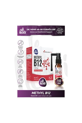 Dr. Henri Methyl B12 içeren Takviye Edici Gıda 10 ML