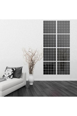 Novahub 100 Adet Kare Kristal Mozaik Ayna, Akrilik Stereo Duvar Çıkartması, Gümüş, 2x2cm Ev Oturma Odası Diğer