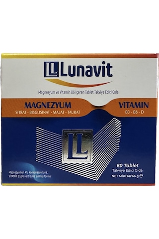 Lunavit Magnezyum Ve Vitamin 60 Tablet