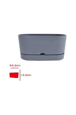 Polıwork Saksı Balkon Begonya 30 Cm Antrasit