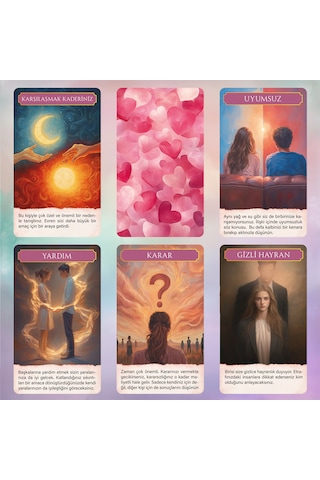 Kalbin Fısıltıları Gerçek Aşk 70 Adet Tarot Kehanet Kartı