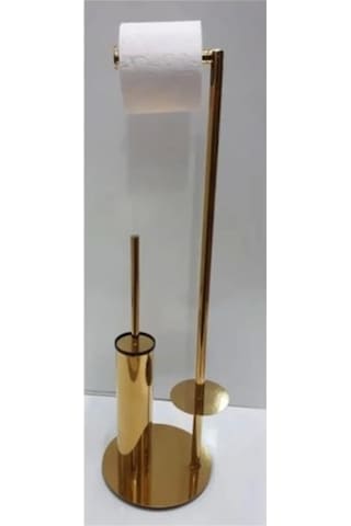 Defne Banyotuvalet Kağıtlık Ve Tuvalet Fırçası Standı Altın