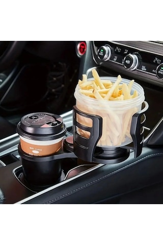 Araç İçi 360 Derece Dönen 2'li Bardaklıklı Açılarak Ayarlanabilir Bardak Tutucu Aparat Çok Renkli