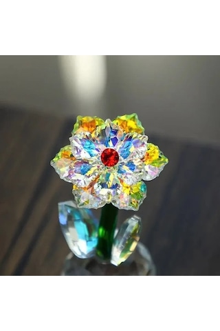 Pazly Yakalayıcı Ve Renkli Kristal Hediyelik Güneş Desenli Dekoratif Ayçiçeği - İr