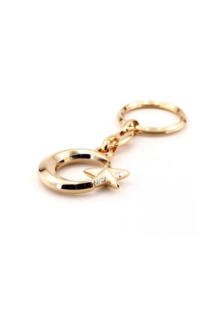 Ay Yıldız Bayrak Türkiye Sarı Metal Anahtarlık Kc491