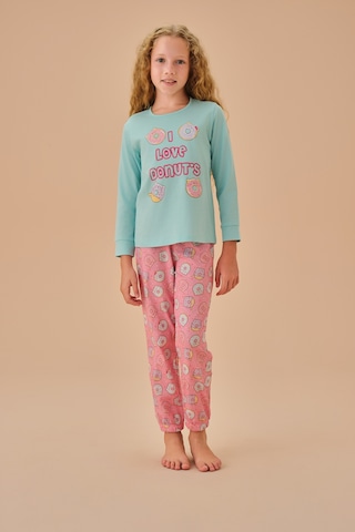 Suwen Bella Çocuk Pijama Takımı Shc25221660a1355 Donut Çok Renkli