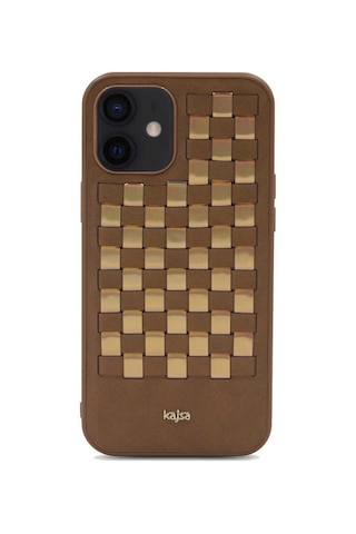Kajsa Apple Uyumlu iPhone 12 Pro Kılıf Kajsa Preppie Serisi Spotlight Woven Kapak ZORE-216707