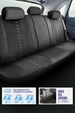 Panda Dubai Serisi Kadife Oto Koltuk Kılıfı - Tam Set