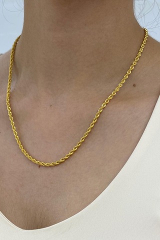 Zümrüt Sarraf 14 Ayar Altın Halat Zincir Kolye 5 G 38659345