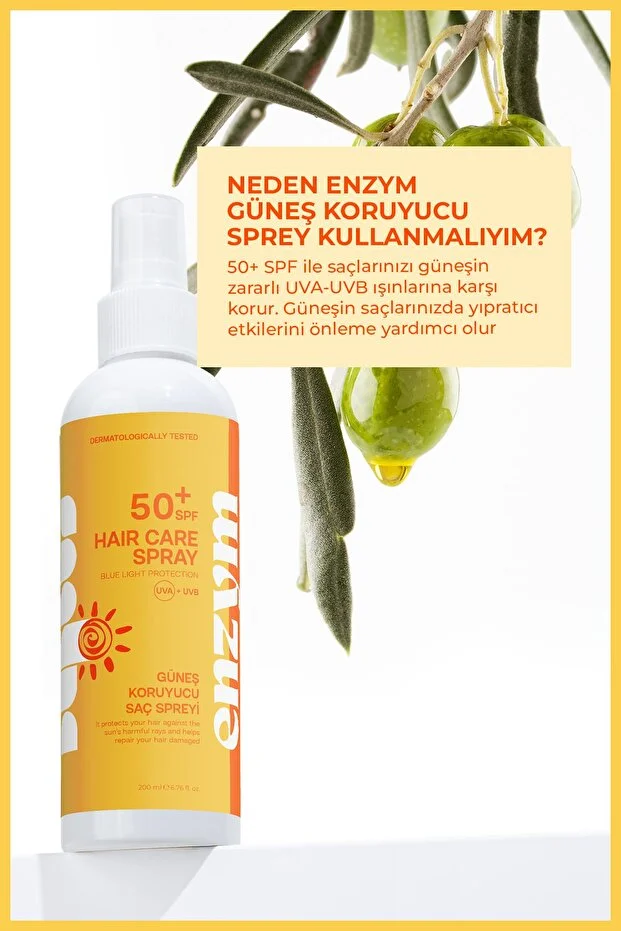 Enzym Cosmetics 50 Spf+ Saç Güneş Koruyucu Blue Light Protection Sprey 200 Ml
