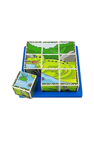 Safari Hayvanları 3d Puzzle - 9 Küp 6 Yapboz