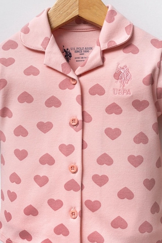 U.s. Polo Assn. Kız Bebek Gömlek Pijama Açık Pembe-1701 Pembe