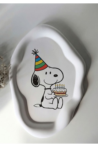 Snoopy Doğum Günü Temalı El Yapımı Dekoratif Takı Tabağı 1