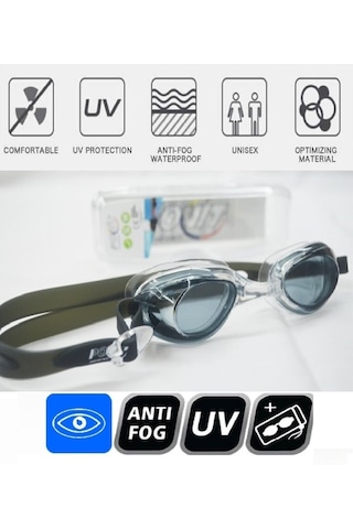 Povit Çocuk Yüzücü Deniz Gözlüğü Anti Fog Buğulanma Yapmaz 2540 Siyah Beyaz