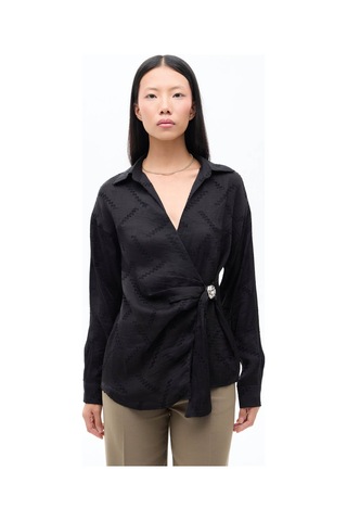 Quzu Siyah Kadın Gömlek Blz00847 Siyah