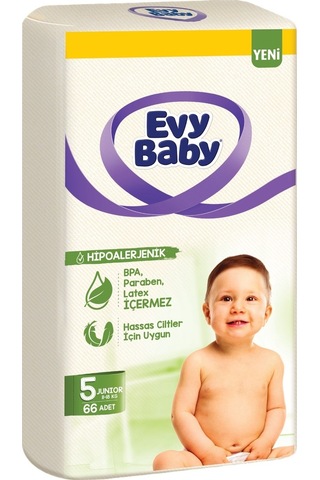 Evy Baby Bebek Bezi Beden:5 11-18kg Junior 330 Adet Mega Süper Fırsat 5'li