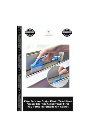 Kapı Pencere Oluğu Kenar Temizleme Fırçası Kazıyıcı Fonksiyonel Fırça Ray Temizliği Ergonomik Aparat Çok Renkli