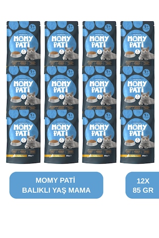 Balıklı Yaş Kedi Maması 85 Gr X 12 Adet Yetişkin Kediler İçin