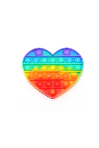 Pop It Duyusal Zihinsel Oyuncak Rainbow Renk. Kalp