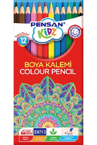 Pensan Kidz 12 Renk Kuru Boya Seti