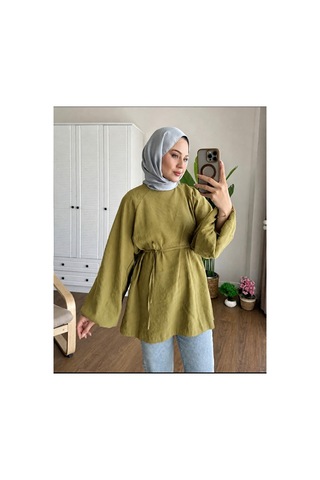 Unika Boutique Balon Kol Astarlı Tunik Yeşil