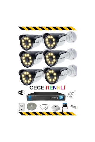Snrelk Hama 6 Kameralı Gece Renkli Dış Mekan 320 Gb Güvenlik Kamerası Sistemi