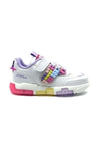 Cool Heros Çocuk Işıklı Cırt Bantlı Sneaker Spor Ayakkabı Lila Sedef