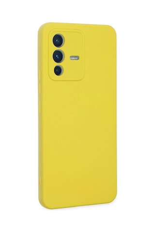 Newface - 465 - Vivo V23 5g Kılıf Nano İçi Kadife Silikon - Csmo-tex - - Sarı